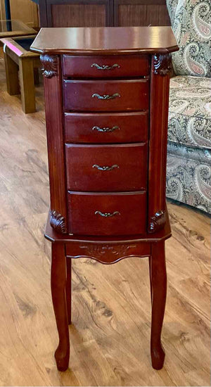 Cherry Finish Jewelry Armoire