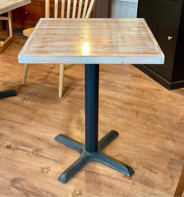 Weathered Finish &amp; Iron Bistro Table