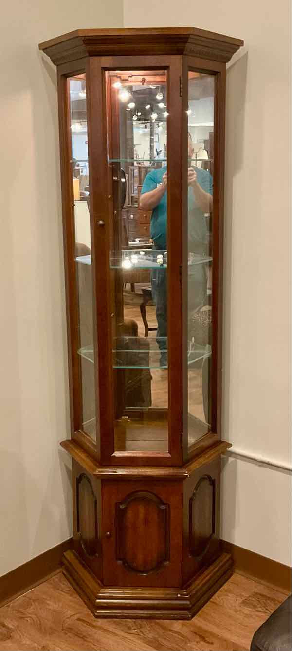 Lighted Corner Curio Cabinet