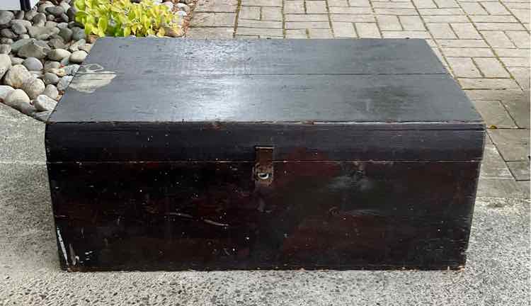 Vintage Primitive Wooden Trunk