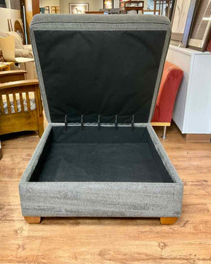 Ash Grey Storage Ottoman