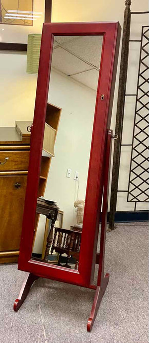 Standing Mirror Jewelry Cabinet w/ Key