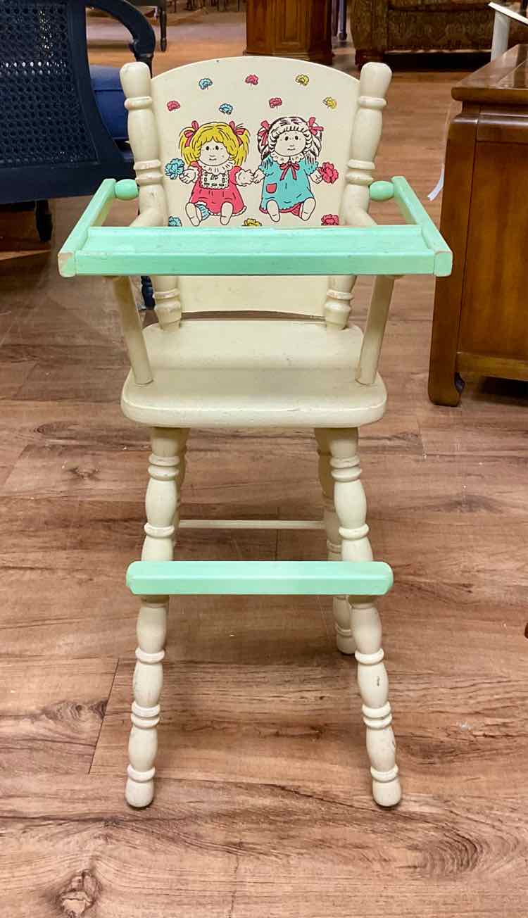 Vintage Cabbage Patch Kids Wooden High Chair