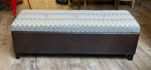 Chevron Pattern Storage Ottoman