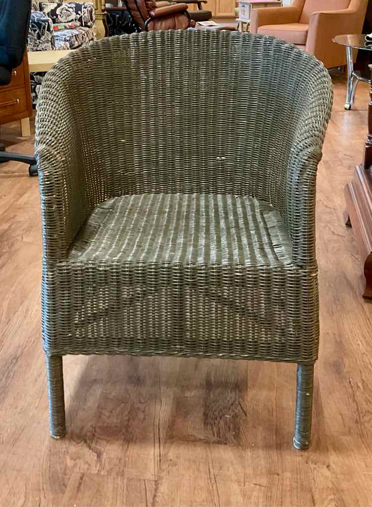 Painted Wicker Tub Chair