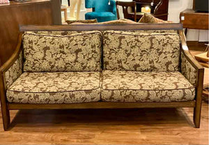 Woven Seagrass and Wood Framed Sofa