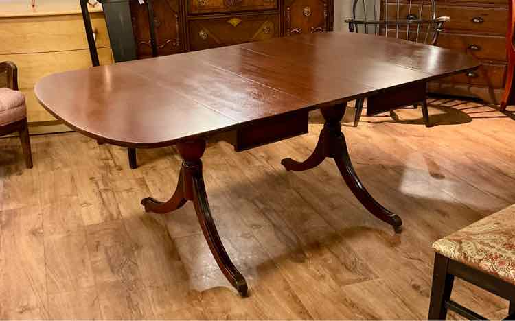 Vintage Lexington Chair Co. Phyfe Style Drop Leaf Dining Table w/ 2 Leaves