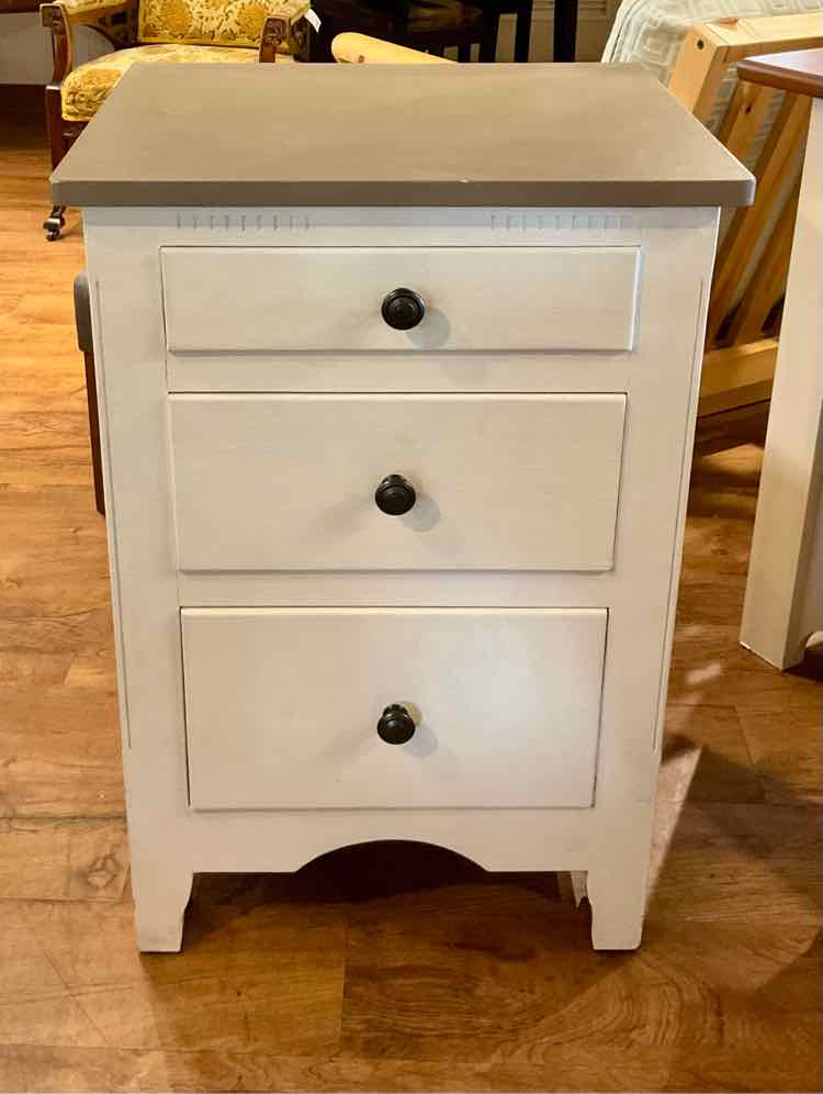 Hand Painted 3 Drawer Side Chest