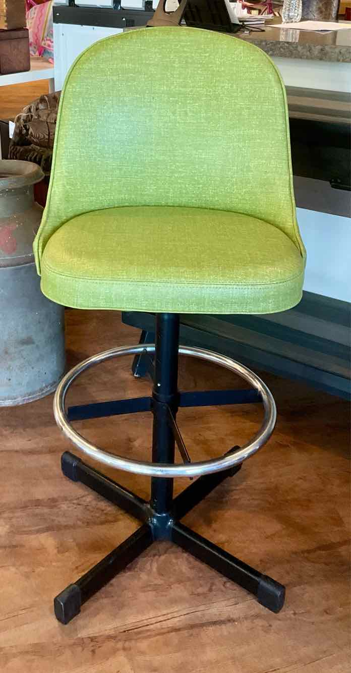 Samsonite Retro MCM Lime Vinyl Adjustable Swivel Stool