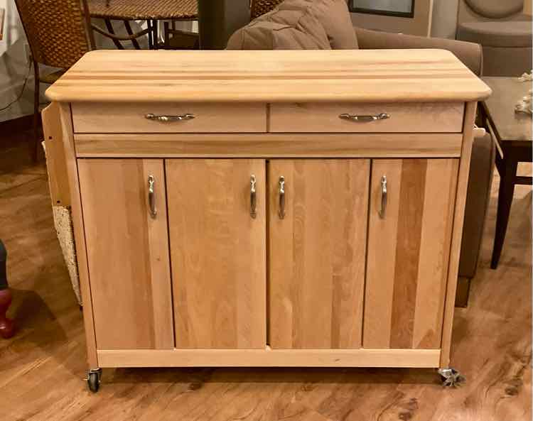 Catskill Craftsmen Rolling Butcher Block Island