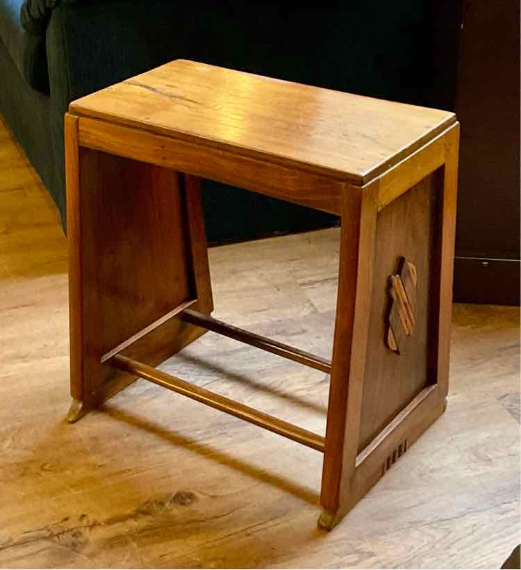 Vintage Custom Teak & Rosewood Stool