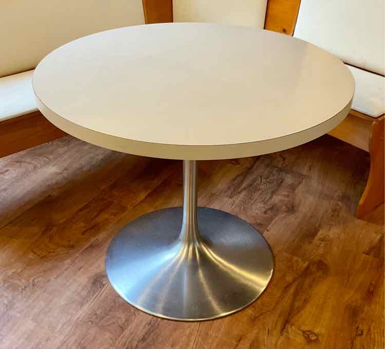 Chrome Pedestal Base Round Table