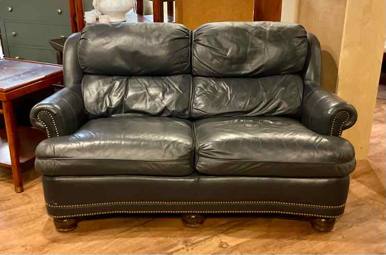 Austin Loveseat By Hancock &amp; Moore In Deep Blue Leather