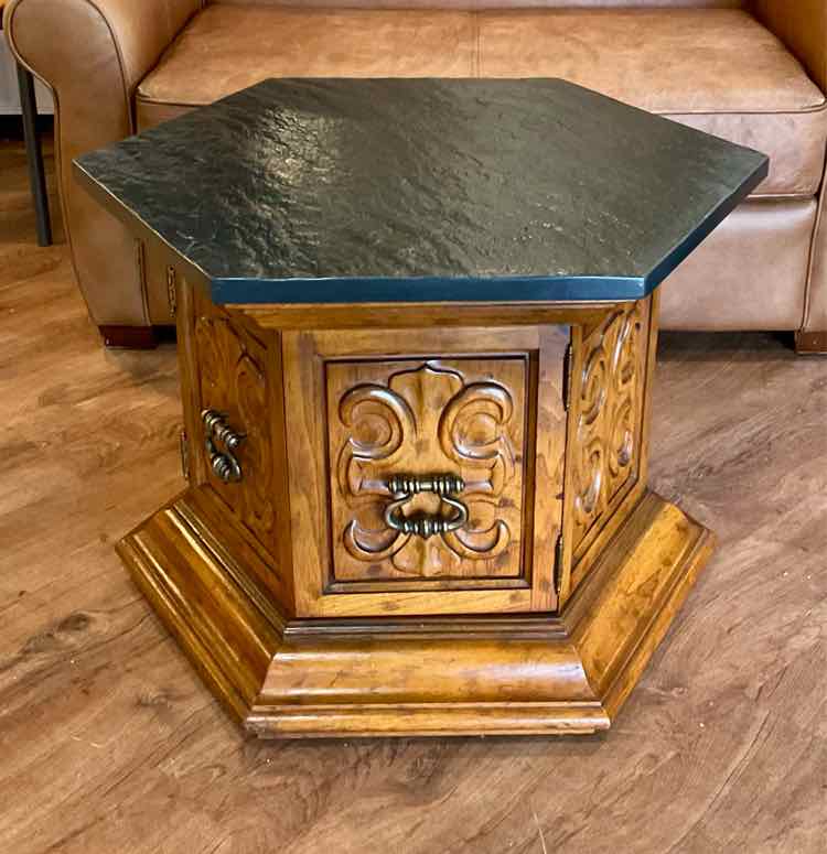 MCM Hex Table w/ Slate Top