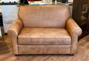 Flexsteel Thornton Leather Chair & A Half w/ Twin Sleeper Pull Out
