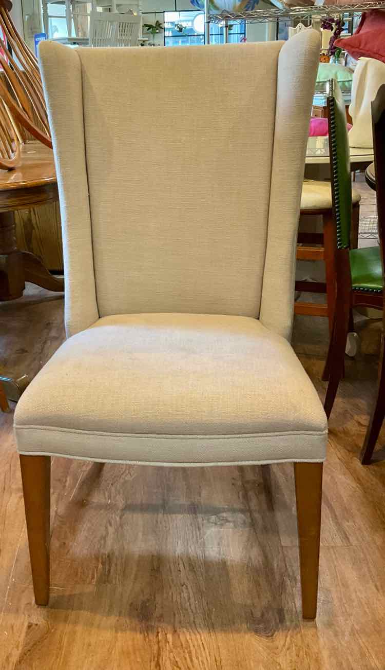 Schnadig Natural Tweed Wingback Side Chair
