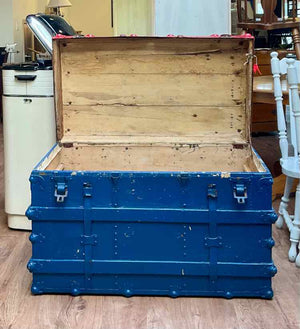 Painted Vintage Steamer Trunk