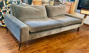 Mod Charcoal Micro Velvet & Suede Reversible Sofa