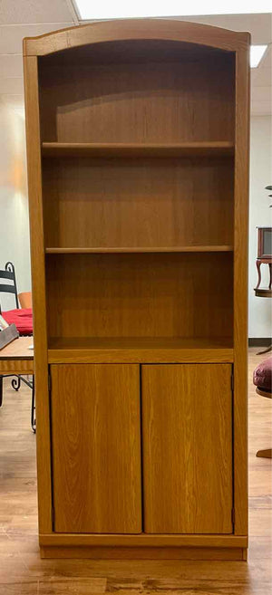 Oak Lower Cabinet Arch Bookcase